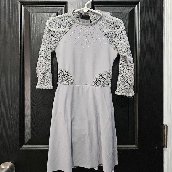 Weissman NWOT child small dance costume semi custom gray jazz lyrical tap solo
